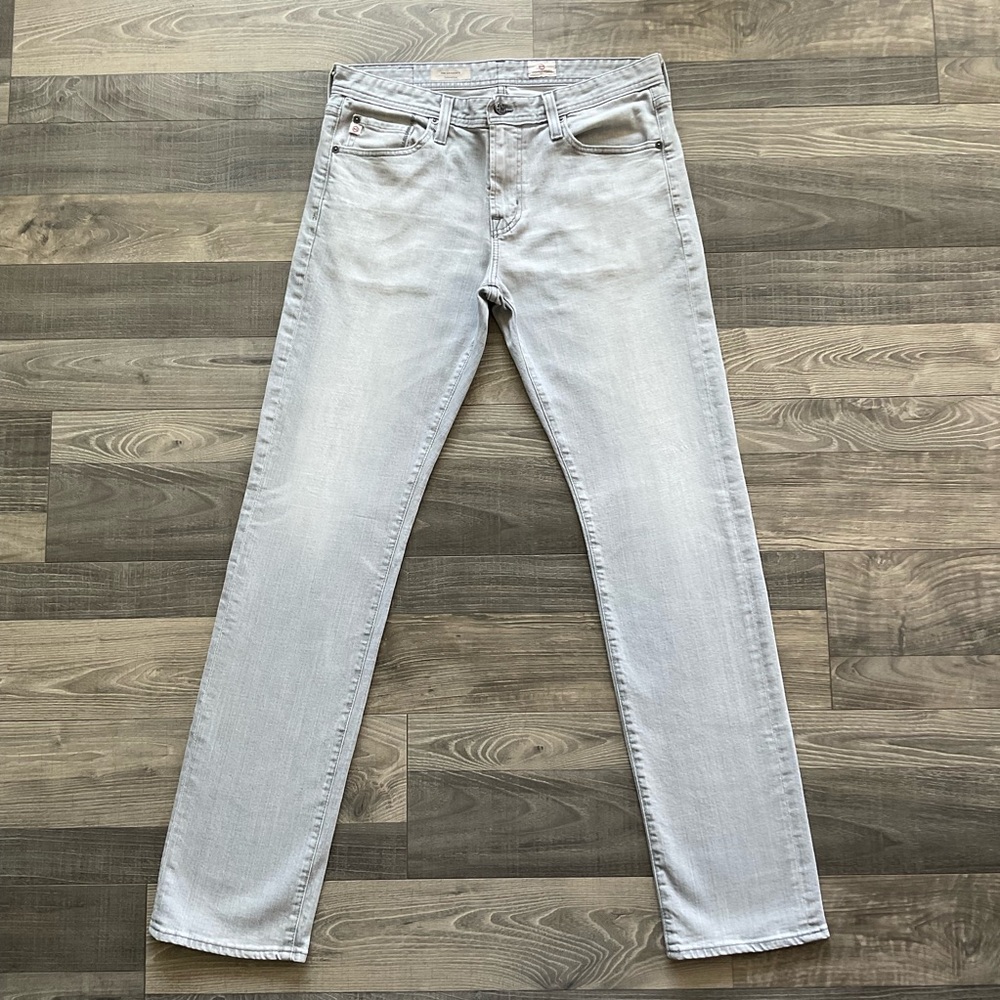 33x34 AG The Graduate Tailored Leg Jeans Mens Light Grey USA Adriano Goldschmied